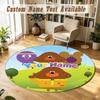Round Rug Custom NameHey Duggee Pattern Non Slip Carpet Home Floor Decor