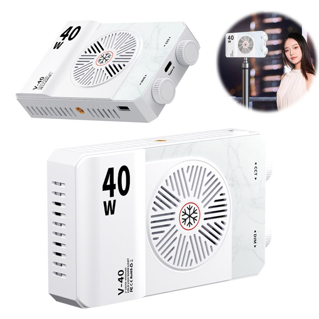 40W LED Camera Light 2800K-9000K Handheld Fill Light 4400mAh Rechargeable Photography Lighting for Photography