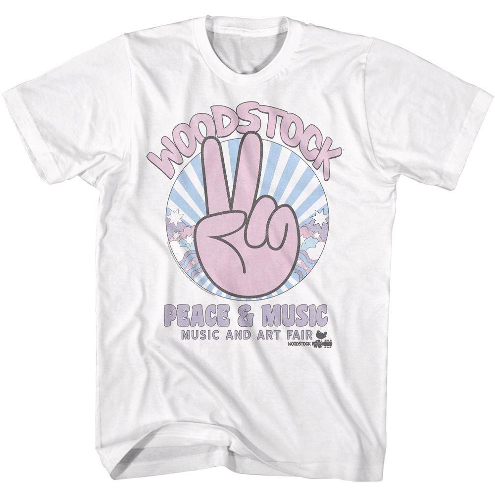 Woodstock Peace Sign Music T-shirt Tops Tees Men's Women's Unisex
