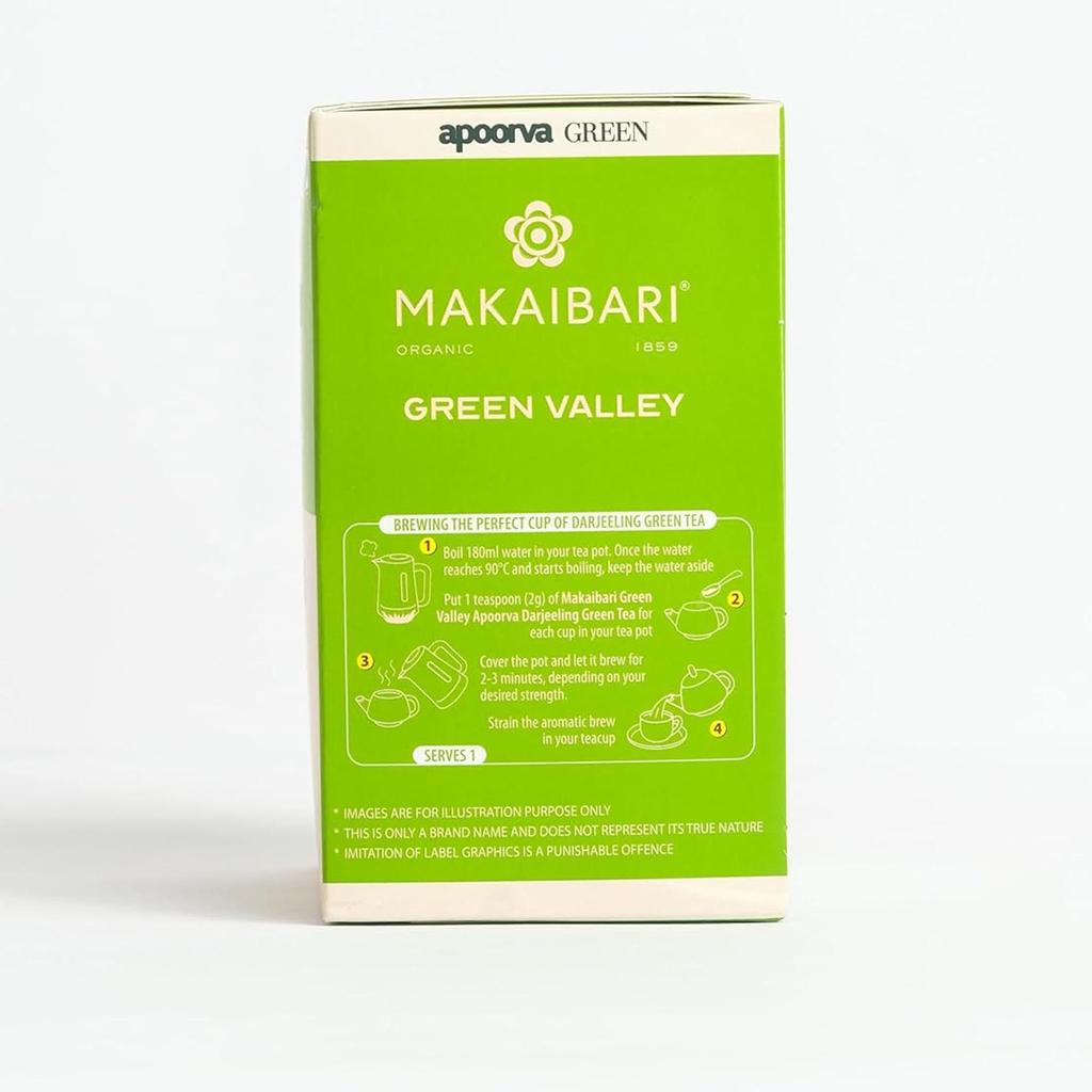 Makaibari Green Valley Apoorva Finest Darjeeling Grüner Blatt-Tee 250 g Premium Antioxidantienreich Erfrischend Energetisierend