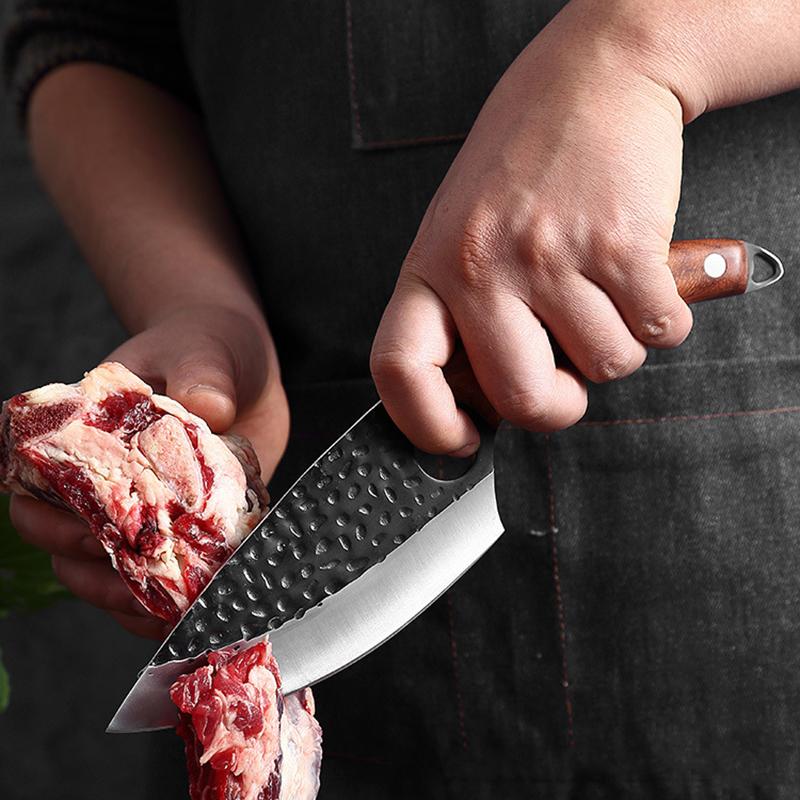 Kitchen Cleaver Butcher Knife Chef Meat Fish Cutting Forged Slicing Boning Peeling Knife Professional Cooking Utility Knife