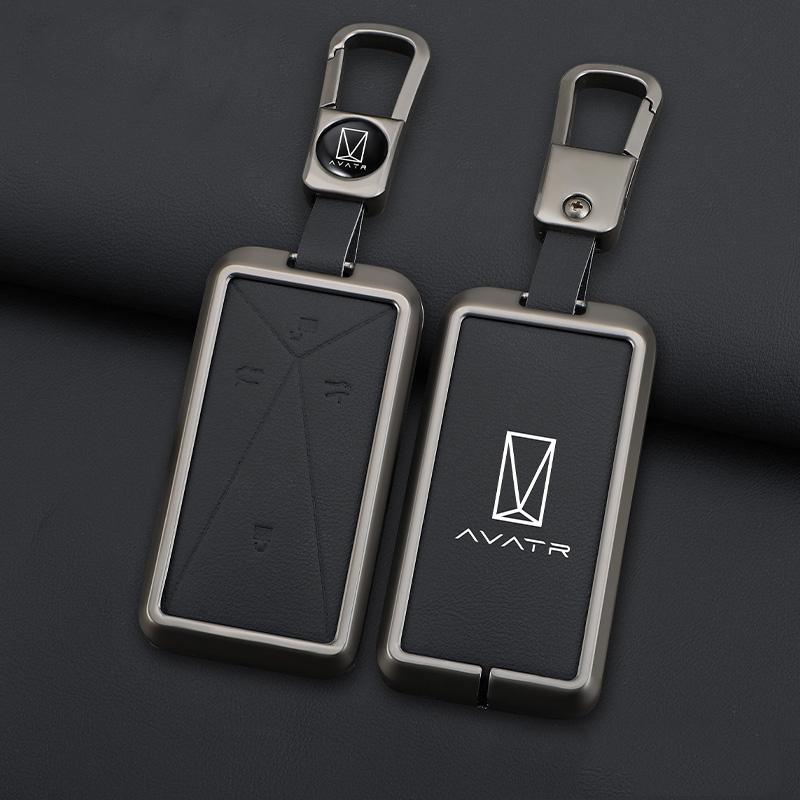 Zinc Alloy Leather Car Key Case for AVATR 11 12 AVATR ESV Car Key Case RC Cover Housing Keychain Accessories
