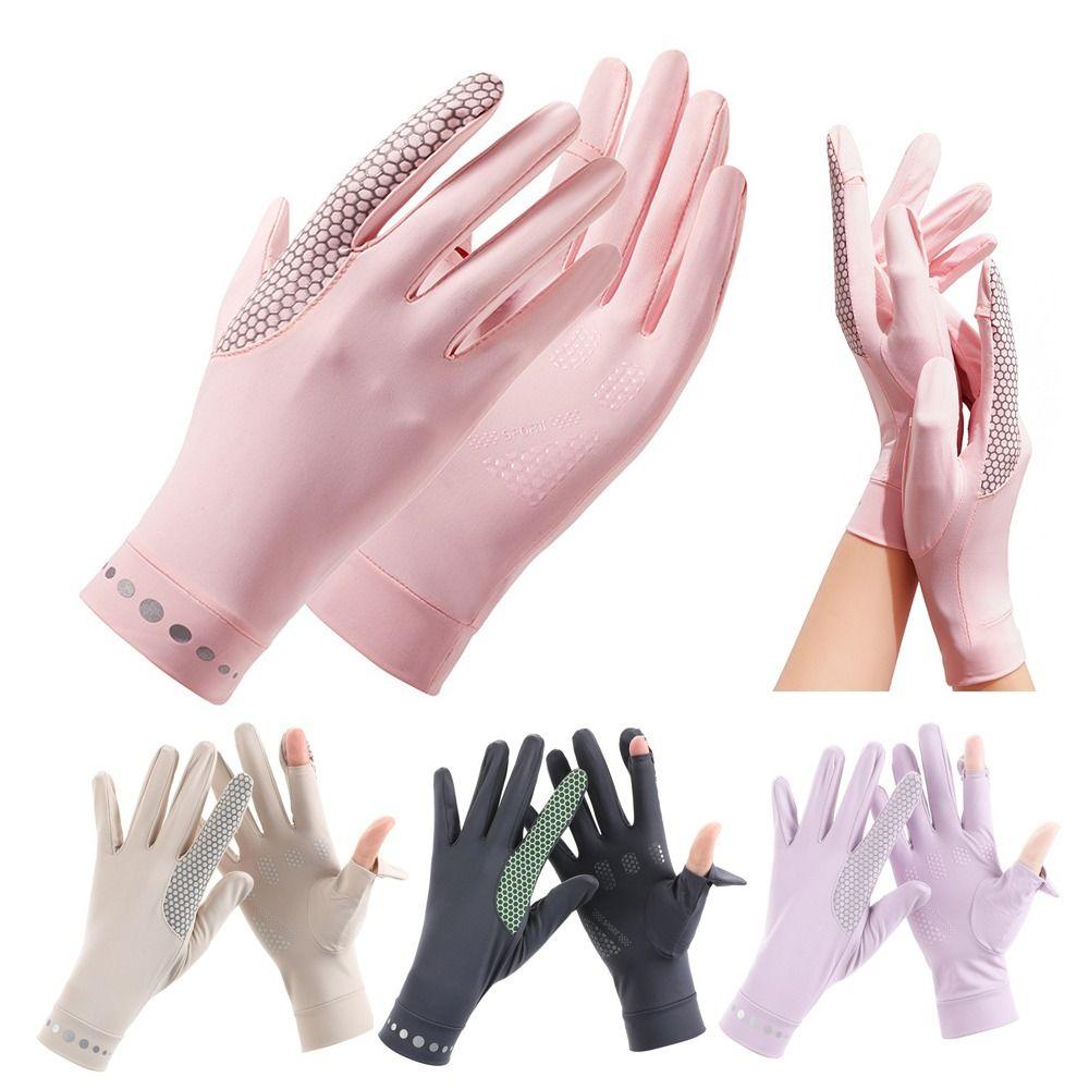 Thin Ice Silk Gloves Elastic Non Slip Summer Sun Gloves Breathable Touch Screen UV Protection Gloves Sports Cycling Driving
