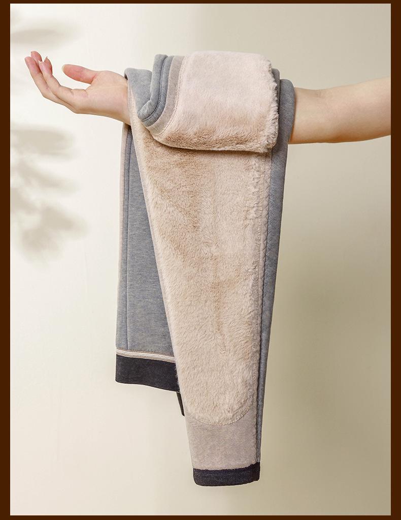 Men's and Women's Fleece-Lined Wool Pants with Double Knee Protection