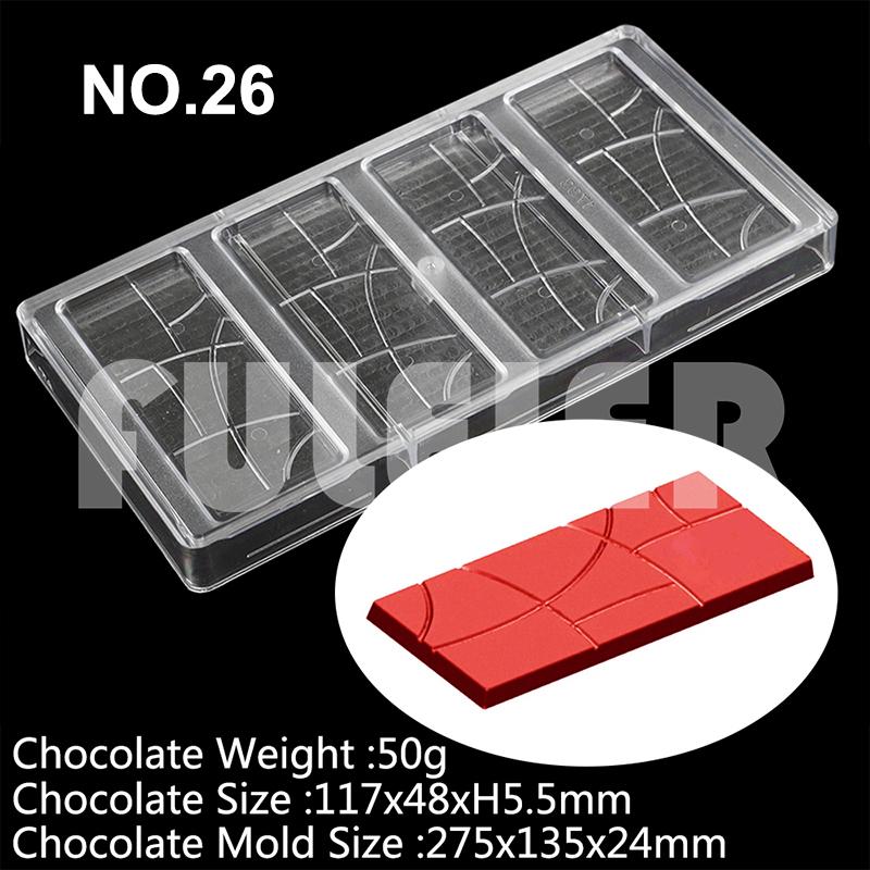 Polycarbonat Schokoladenformen Quadratisch Rund Süßigkeiten Süßwarenriegel Form Backen Kuchen BonBon Süßwarenwerkzeuge Backzubehör