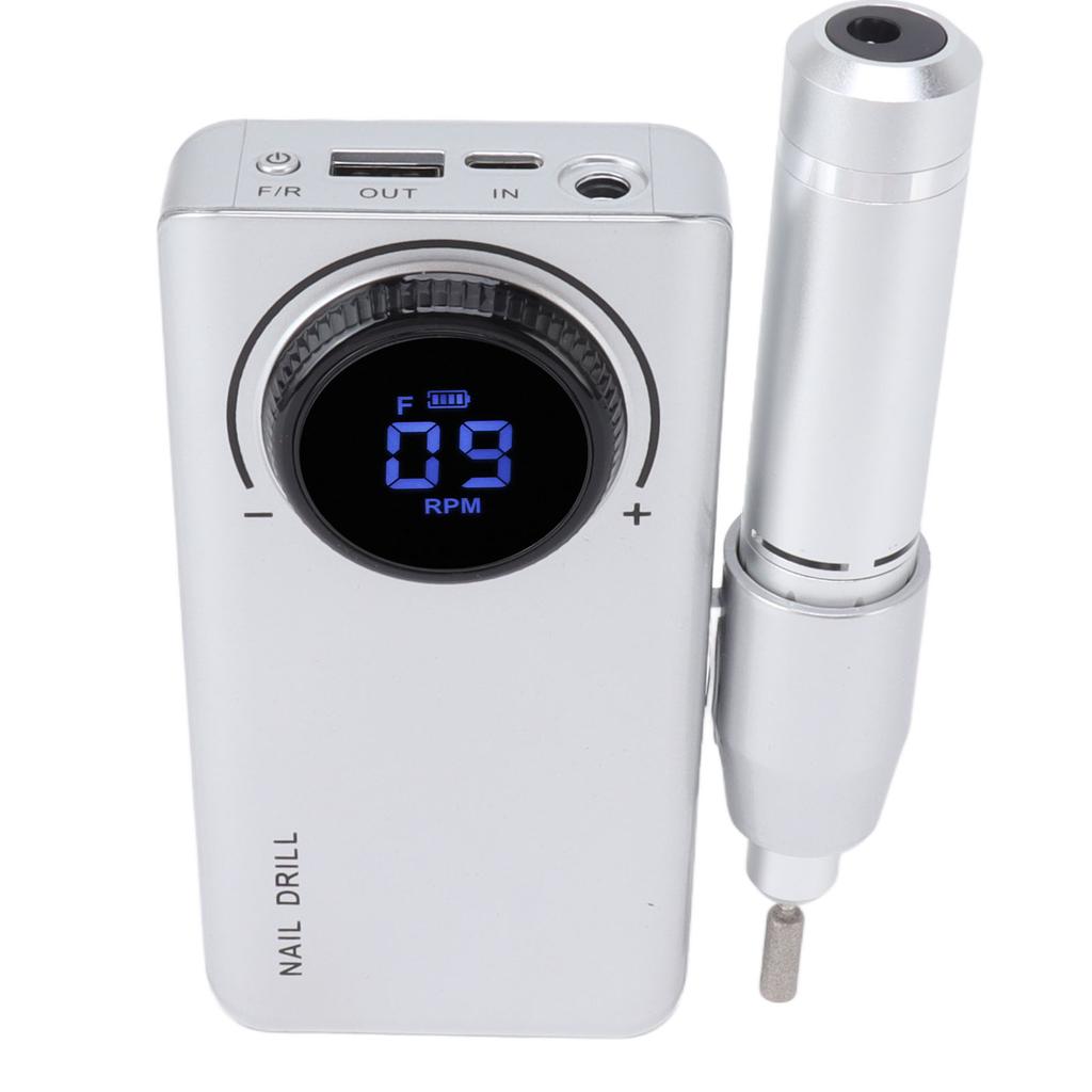 Electric Nail Drill Machine 35000RPM LED Display Rechargeable Nail Polishing Grinding Machine