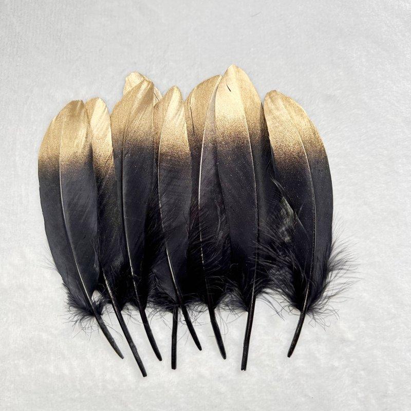 50 st Gåsfjädrar Guld Silver Plume Hantverk Naturlig DIY Plumas Smycken Bröllopsfest Hattar Heminredningstillbehör