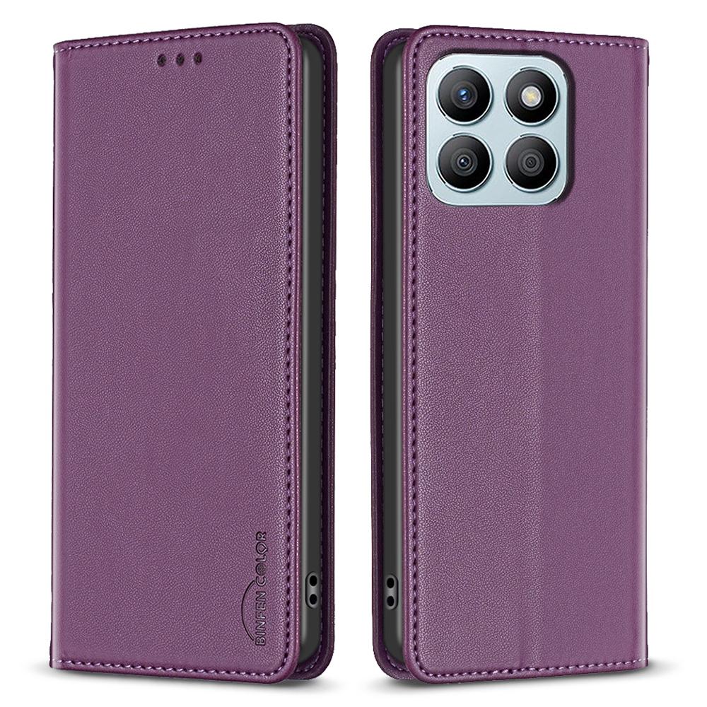 BINFEN COLOR BF18 For Honor X8b 4G Leather Case with Card Slots Magnetic Closing