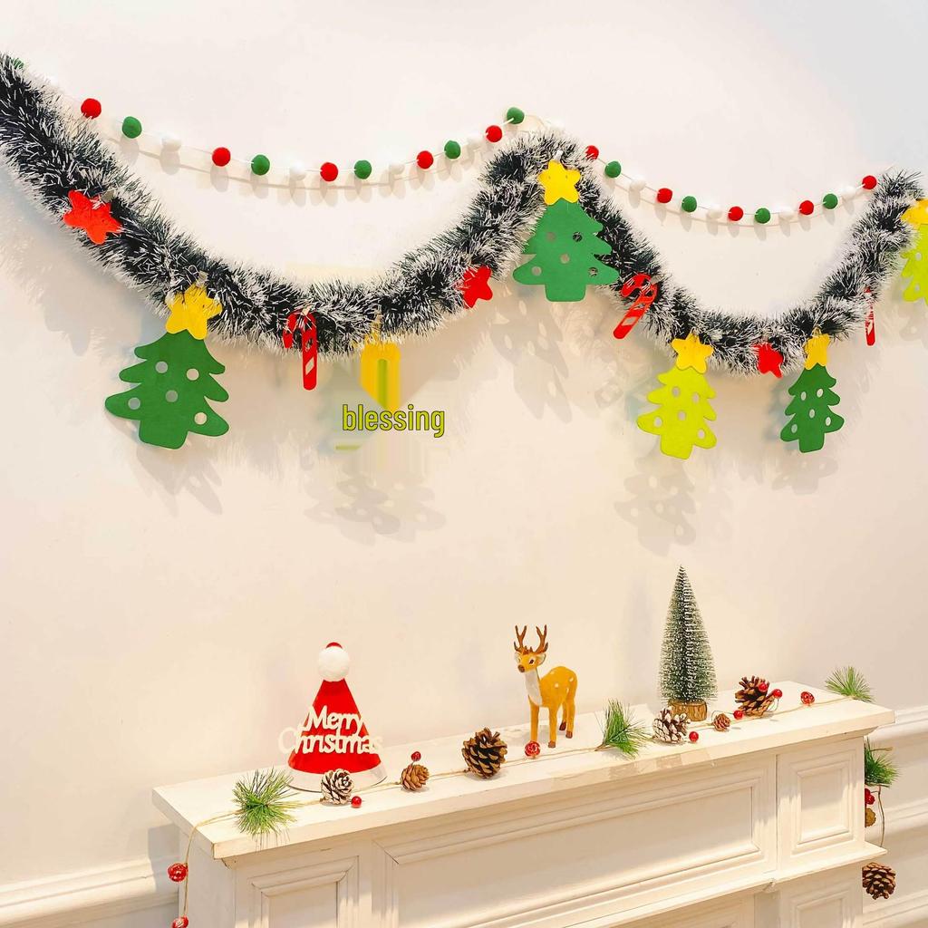 Christmas Tinsel Garland for Tree Ornaments and Wall Decor