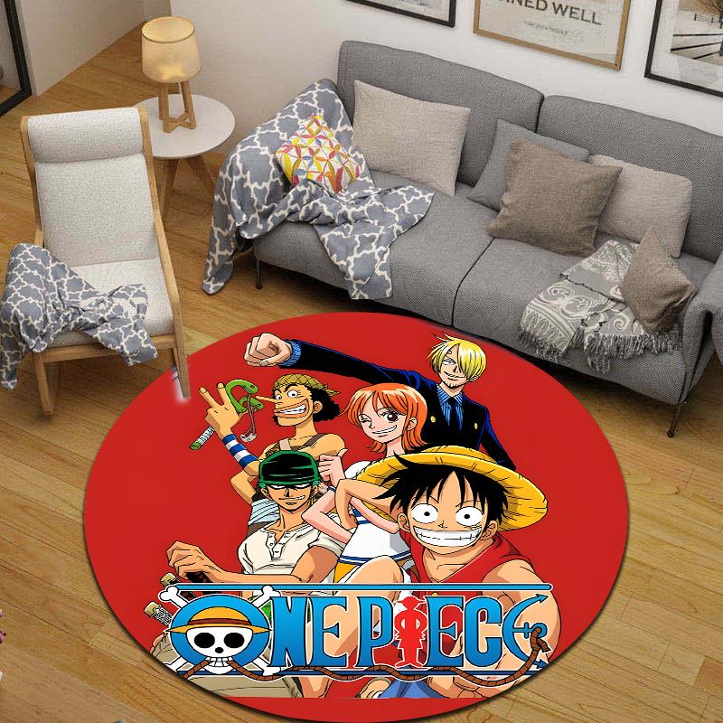 Circle Rug One Piece Straw Hat Crew Luffy Zoro Nami Anime Manga Game Room Decor