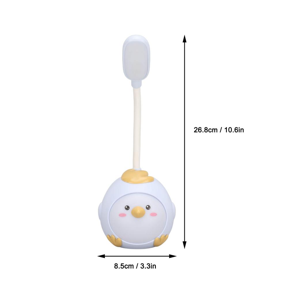 LED Desk Lamp USB Charging Eye   Flexible Color Night Light with Cute Chicken Base