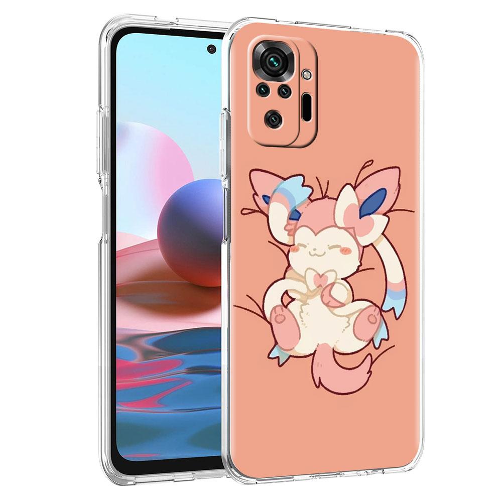 Pokemon Süße Eevee Telefonhülle für Xiaomi Redmi Note 11 10 9 8 Pro 9S 10S 9A 9C Stoßfestes K40 8T 7 9T TPU Silikon Soft Cover