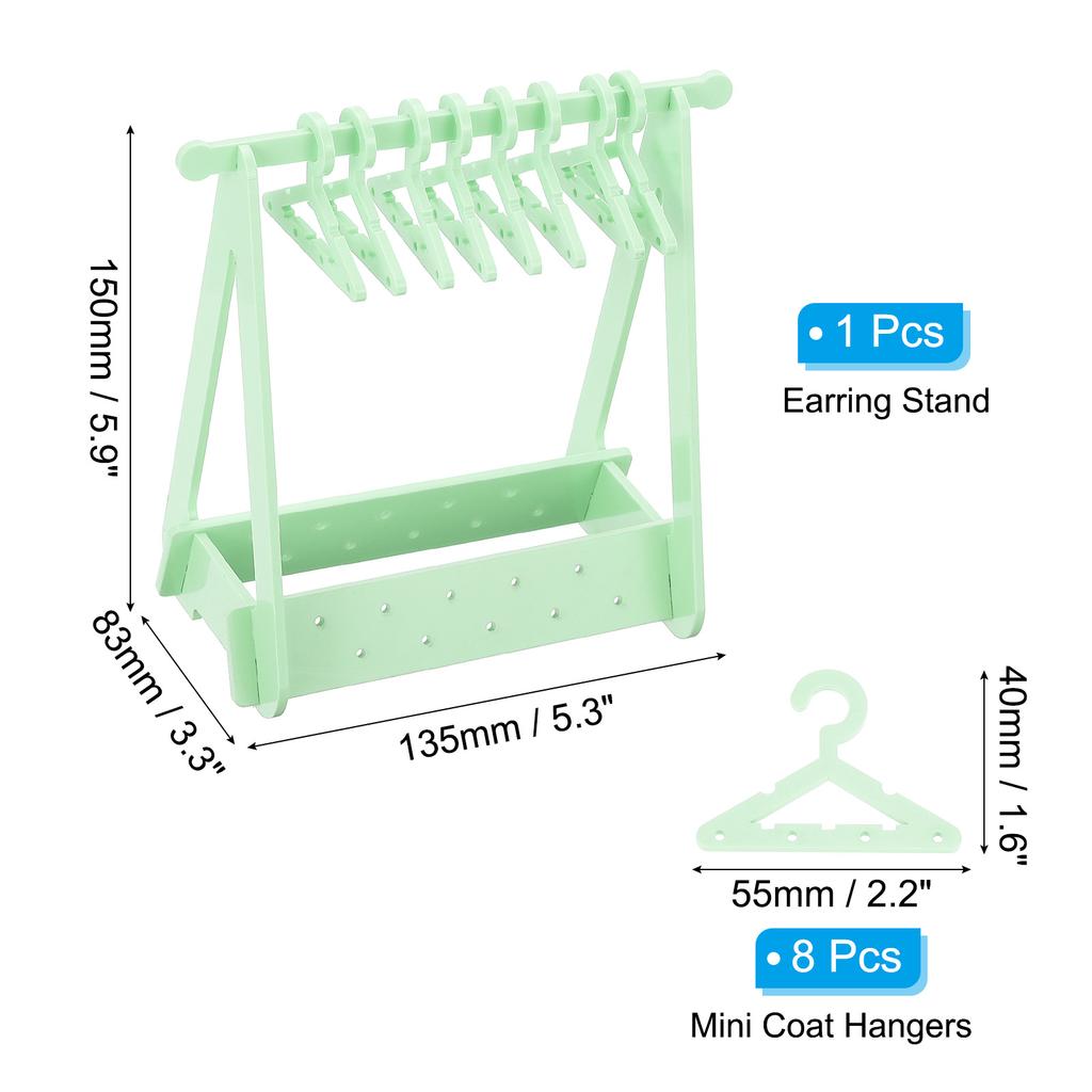 Uxcell Ohrringhalter-Set mit 8 Kleiderbügeln, Acryl-Ohrringhalter Organizer Ständer Rack Ohrring-Displayhalter für Steckerchen