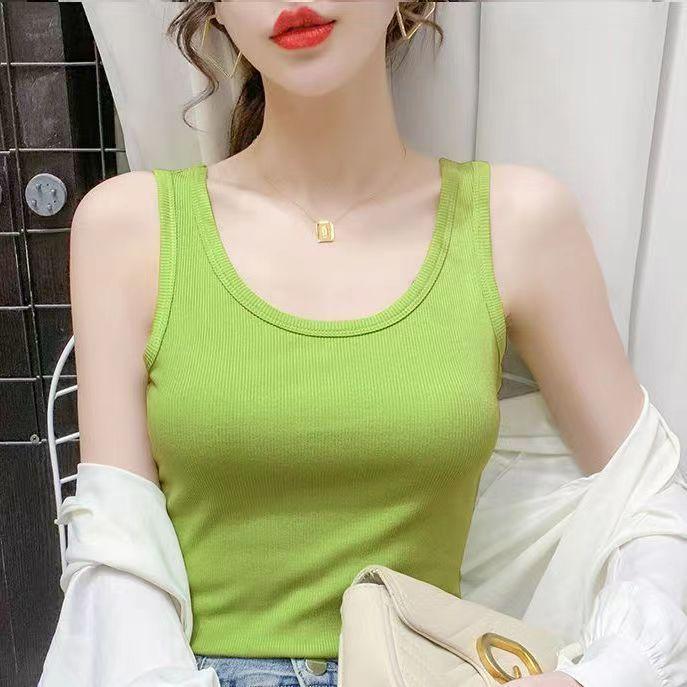 Simple and Chic Women's Plus Size Slim Fit Solid Color Tank Top for Spring and Summer - Wear As a Base or Outer Layer, Threaded Spaghetti Straps