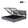 Upholstered Bed with Ear Shape, Double Row of Rivets, Flannel, Button Stitching at Head And Foot Ends, Double Bed 180x200cm Hydraulic Functional Bed,