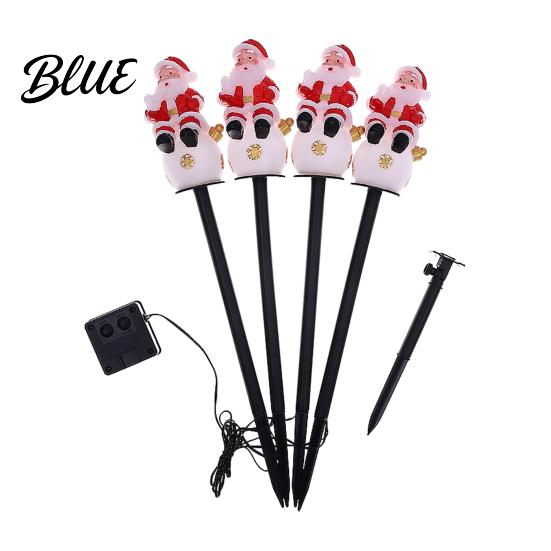 Outdoor Seasonal Atmosphere Lights Christmas Solar Stake Lights Santa Snowman Tree Figurine Lawn Powered Yard Gifts Waterproof Warm LED for