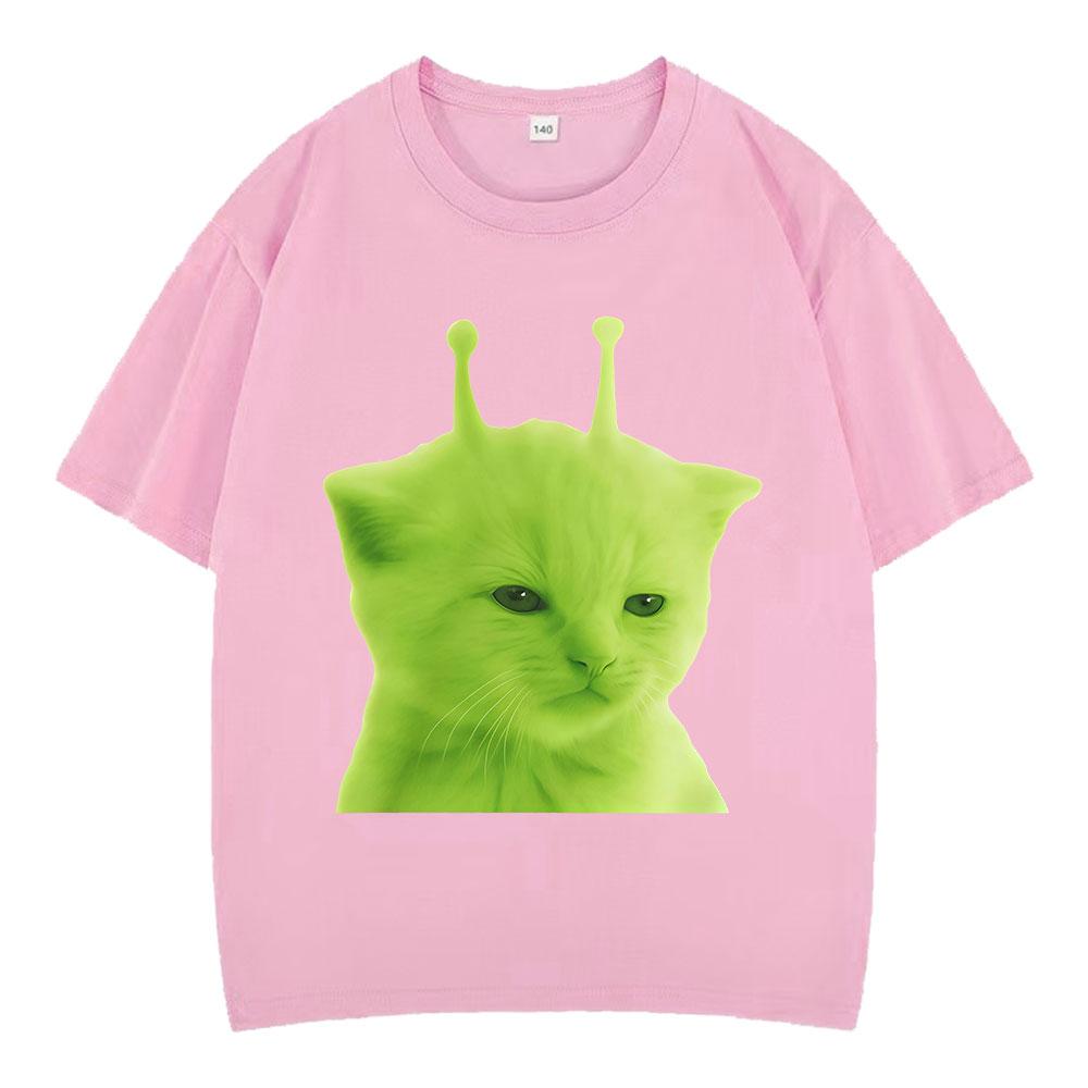 Funny Cat Meme T Shirts Unisexs Women Casual Cotton Vintage Tshirt Fashion Short Sleeve Oversized Harajuku Tshirts Streetwear