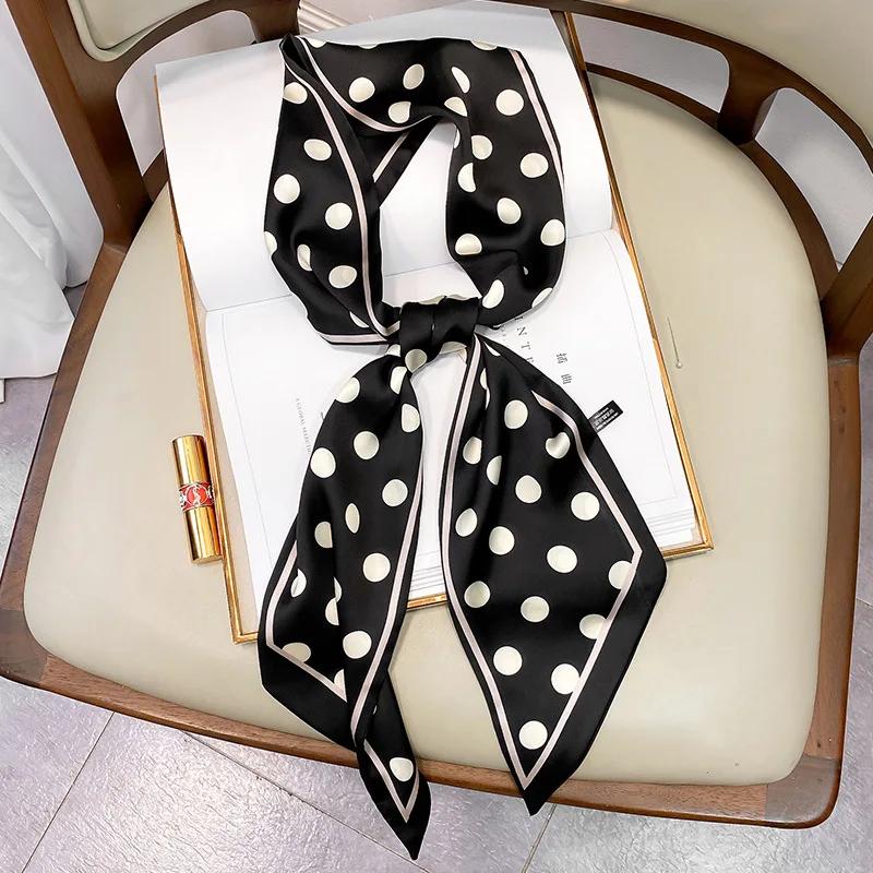 Long Silk Scarf Bag Tie Lady Neck Skinny Scarves Hairband Foulard Horse Print Brand Lady Neckerchief Ribbon  Spring New