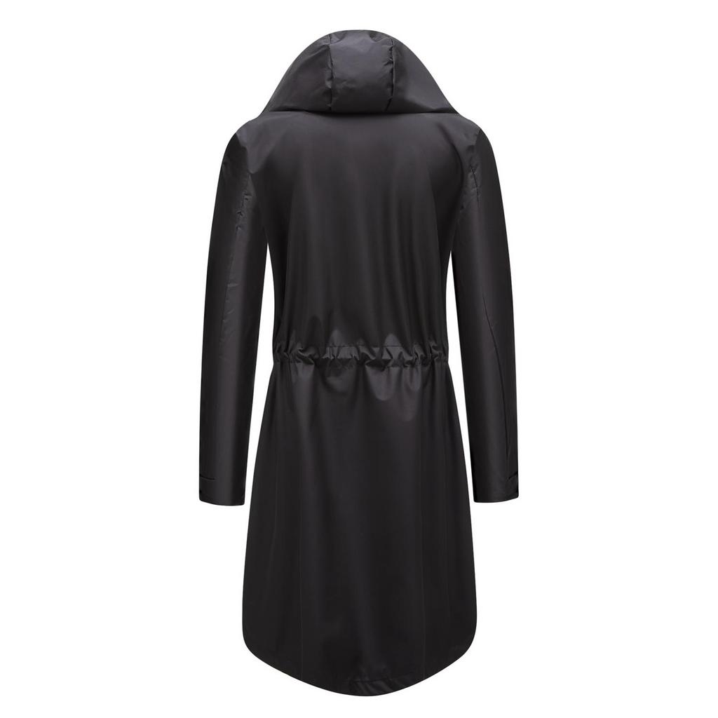 Women's Windcheaters Hooded Long Loose Coat with Side Pocket Outdoor Light Rain Windbreaker Hiking Jacket