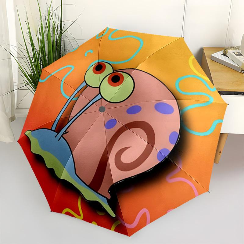 1PC Snail, Pattern Auto Folding Umbrella, Portable Collapsible Design, Casual Outdoor Accessory, For All Seasons, Christmas Birthday Festival Gift Yy2