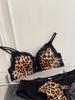"Leopard" Rich Gongju~ Pink leopard print front buckle underwear women's small breasts gather and show big upper support, sexy and beautiful back bra