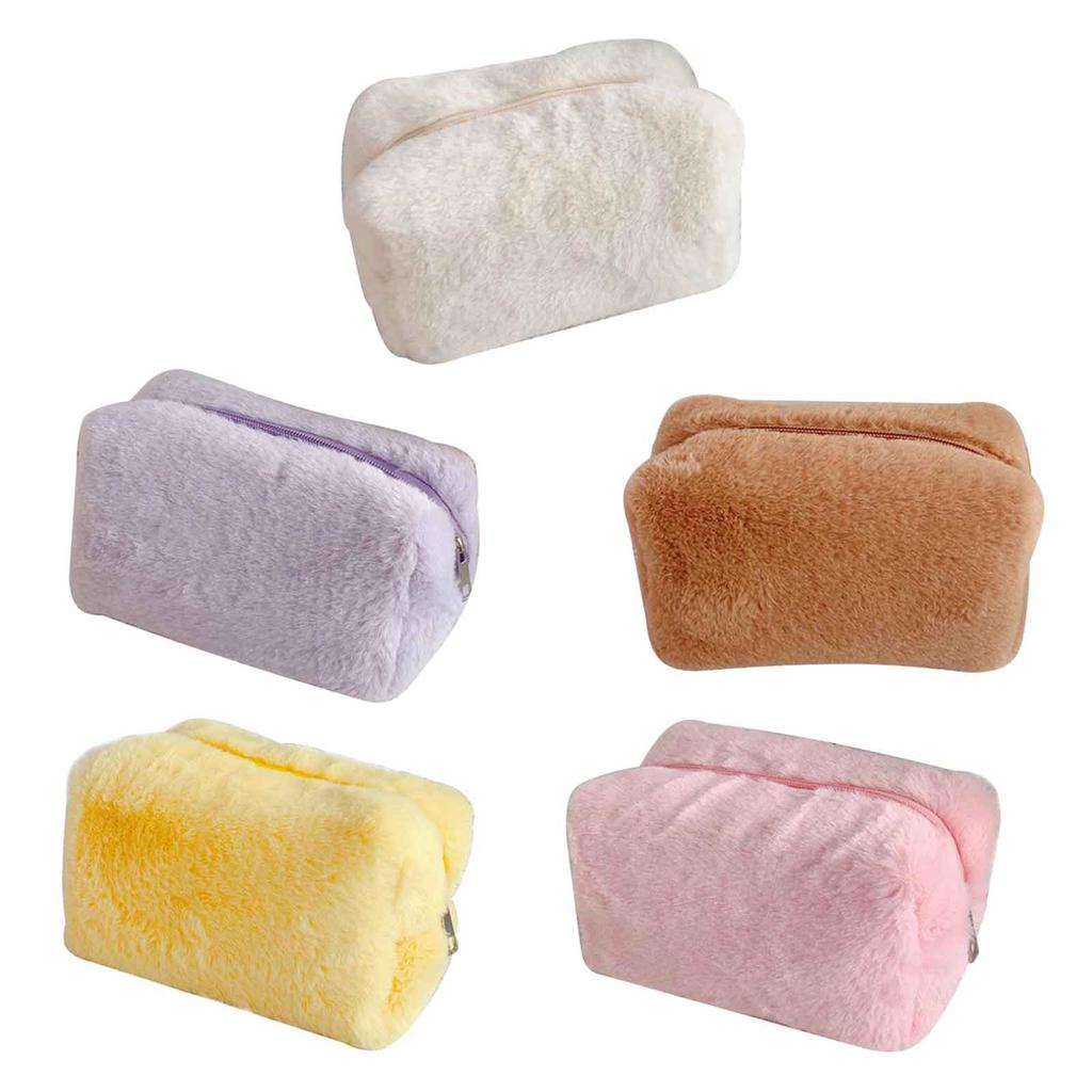 Large Capacity Travel Toiletry Cosmetic Bag Solid Color Storage Makeup Bags Warm Winter Organizer for Women