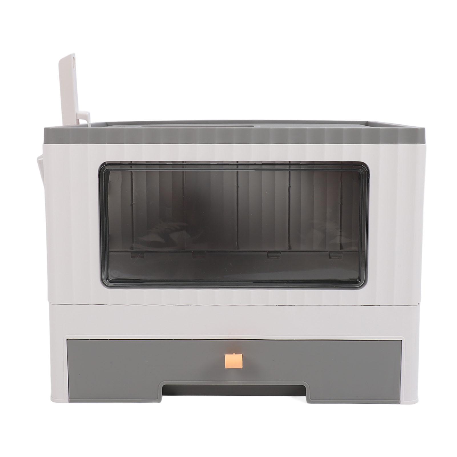 

Enclosed Litter Box Foldable Top Entry Drawer Type Prevent Splashing Cat Toilet Box for Adult Cat Kitten