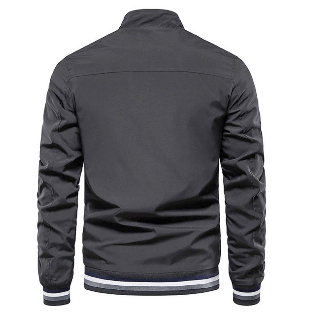 Men Casual Sports Jacket Spring Autumn Solid Color Breathable Windproof Waterproof Zipper Thin Coat Stand-up Collar Jackets