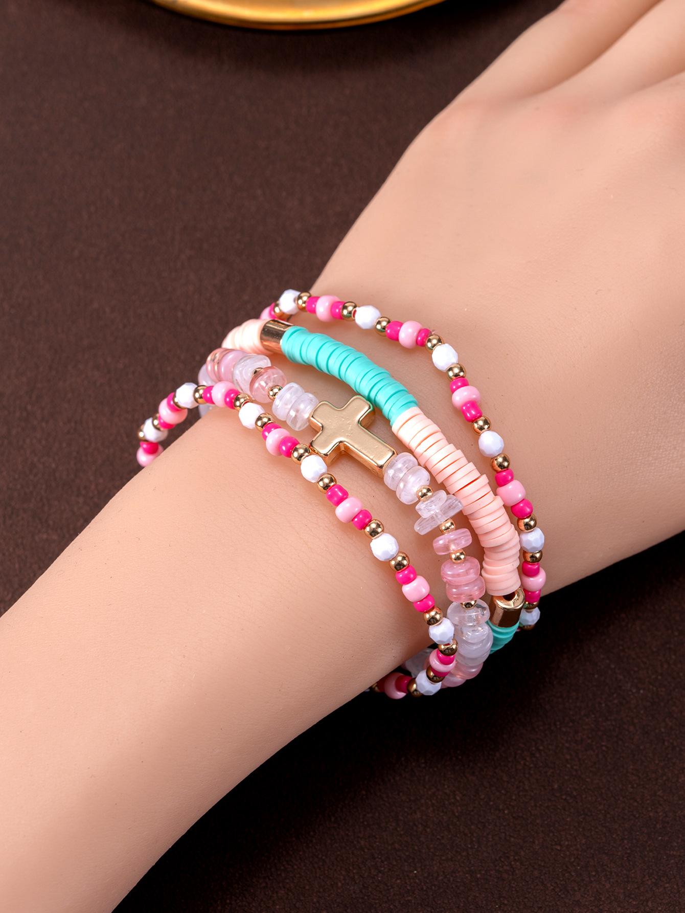 Лето новый сладкий менее темпераментный персонализированный бисерный браслет ручной работы дизайн простой браслет цвет