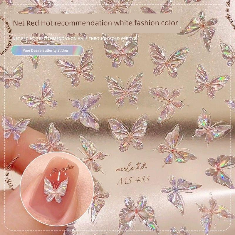 

Fancy Butterfly Decorations with Adhesive Tape Nail Sticker MS-483 pure desire butterfly