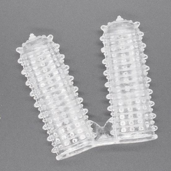 Zábavné, antideformované transparentní chrániče konečků prstů Šroubovací závit pro páry manžet na penis