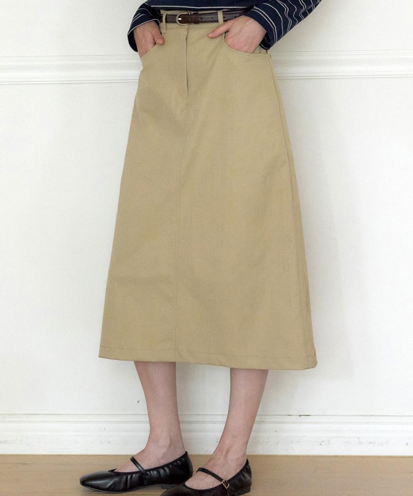 Our Hope Soft Stretch A-Line Skirt - Beige