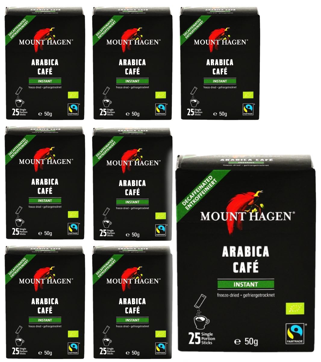 

Растворимый кофе Mount Hagen Organic Fair Trade в стиках без кофеина Mount Hagen xx 8 коробок без кофеина [50 г] (2г 25П)] (8 без кофеина)
