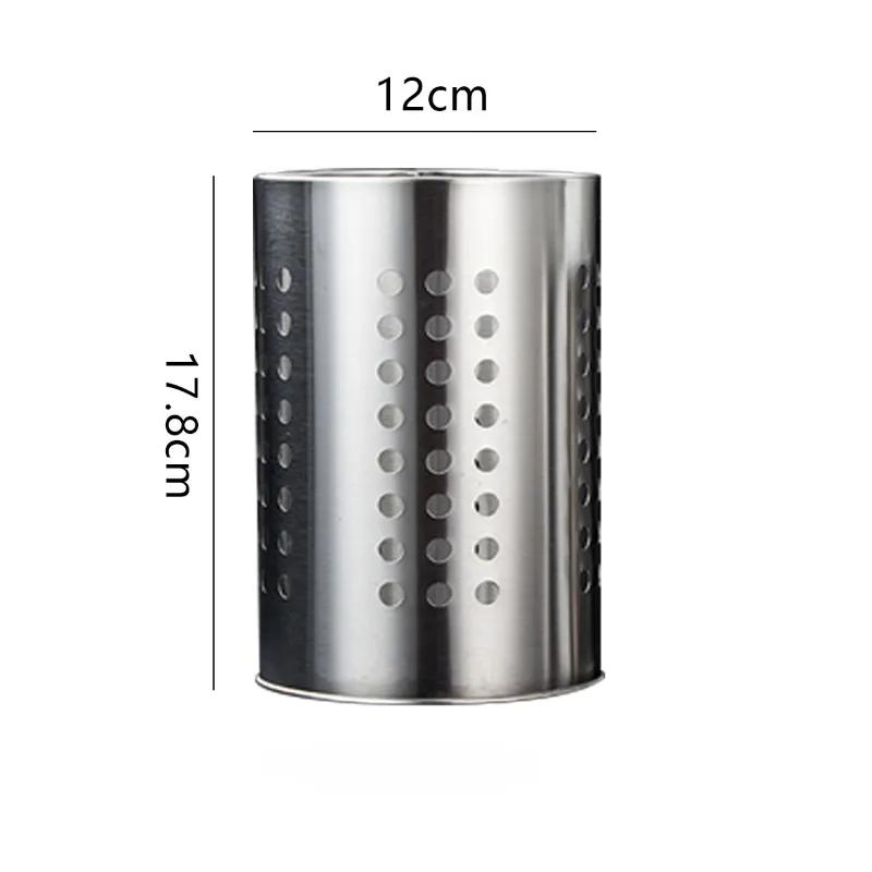 Stainless Steel Kitchen Gadgets Tableware Chopsticks Knife Fork Scissors Clip Hollowed Out Drain Storage Container