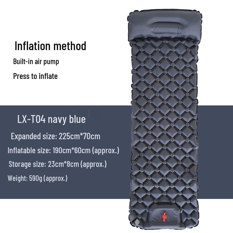 Moisture-Proof Inflatable Camping Air Mattress with Built-in Pump, 500g
