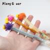 5pcs Plush Ball Feather Cat Toy Simulated Tube Worm Feather Pet Toys
