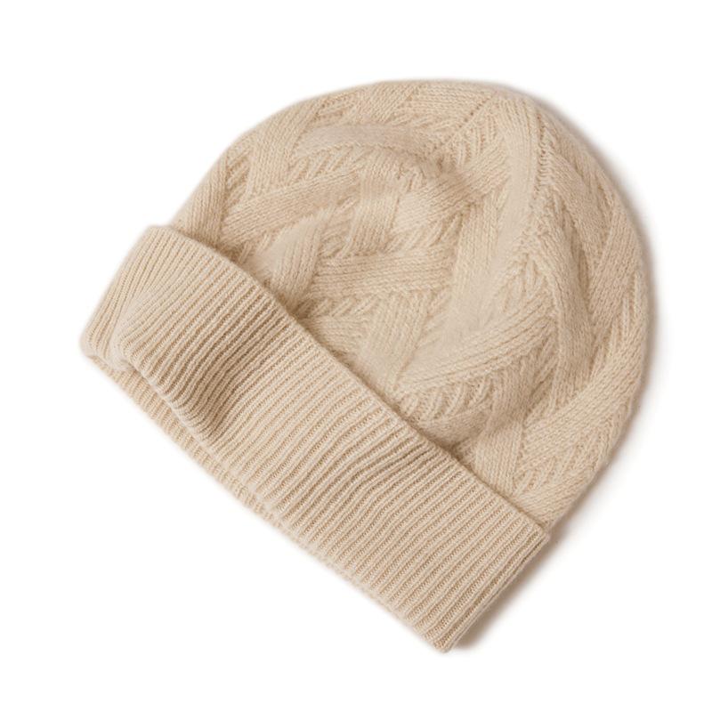 Unisex 100% Pure Goat Cashmere Hat: Warm, Fashionable, and Versatile Knit for Autumn and Winter