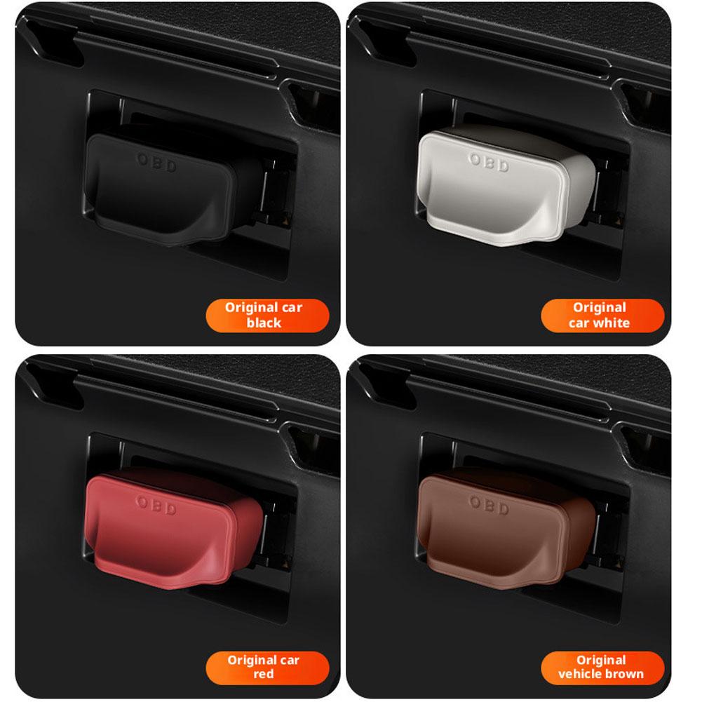 Housse anti-poussière pour port OBD de voiture en silicone avec poignée Manchon de protection Verrou de port OBD Capuchons Imperméable Anti-poussière Accessoires de voiture