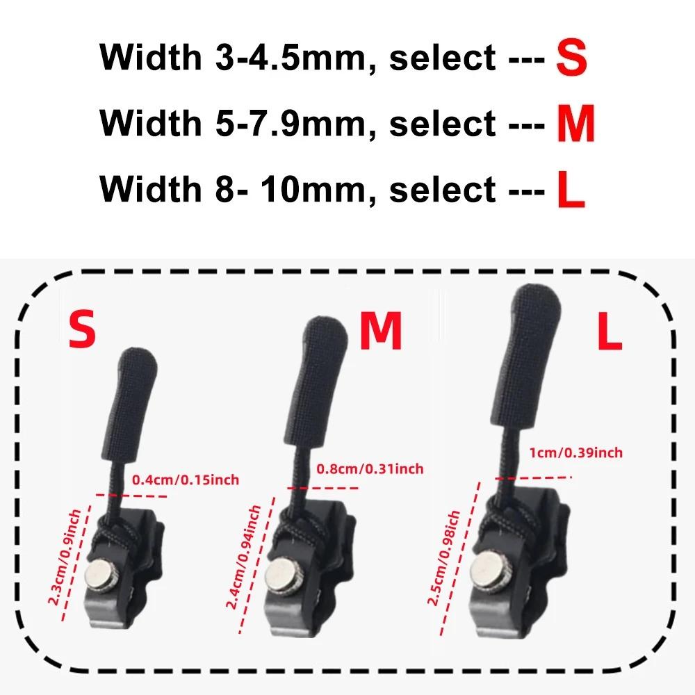 

48 шт. Универсальный фиксатор головок молнии Быстрый мгновенный съемный набор для ремонта молнии Замена бегунка молнии для куртки сумки пальто SML Mixed&3PCS чёрный