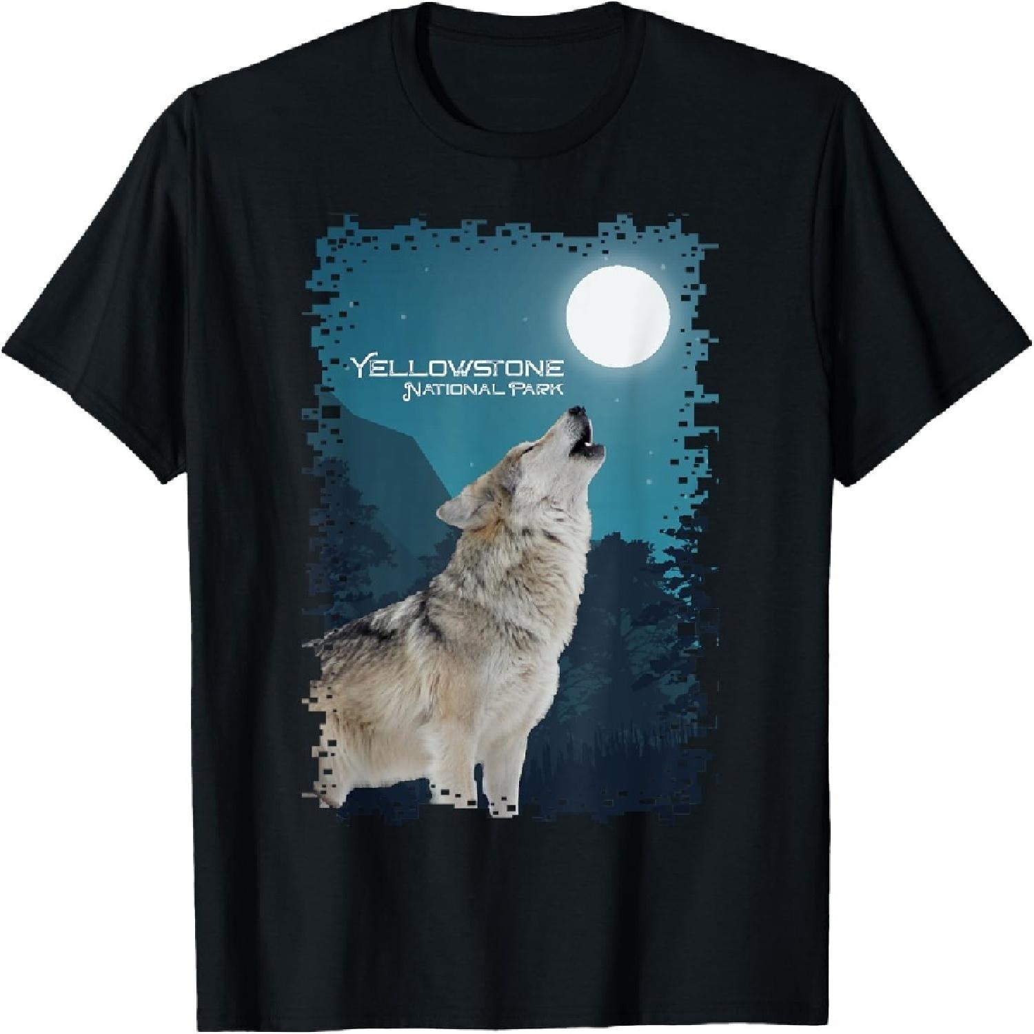 Yellowstone National Park Wolf Souvenir Memorabilia Gift T-Shirt S