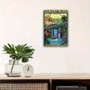 1pc Vintage Jungle Cruise Metal Sign - Retro Animation Style with Gorillas, Giraffes, Hippos - Durable Aluminum Wall Decor for H