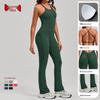 Adjustable Strap Flare Bodysuit Yoga Wear - European & American Sports Fitness Jumpsuit