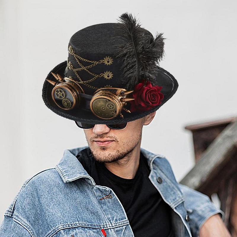 Steampunk Hats Steampunk Headwear With Goggles Design Adjustable Headwear For Outfit Costume Renaissance Fairs Circus Cosplay