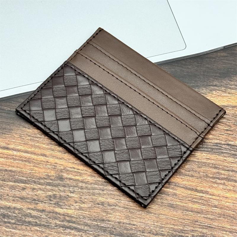 Herren Slim Kreditkartenhalter PU Leder Geldbörse Gewebtes Muster Minimalistische Kartenhülle Fronttaschen-Geldbörse