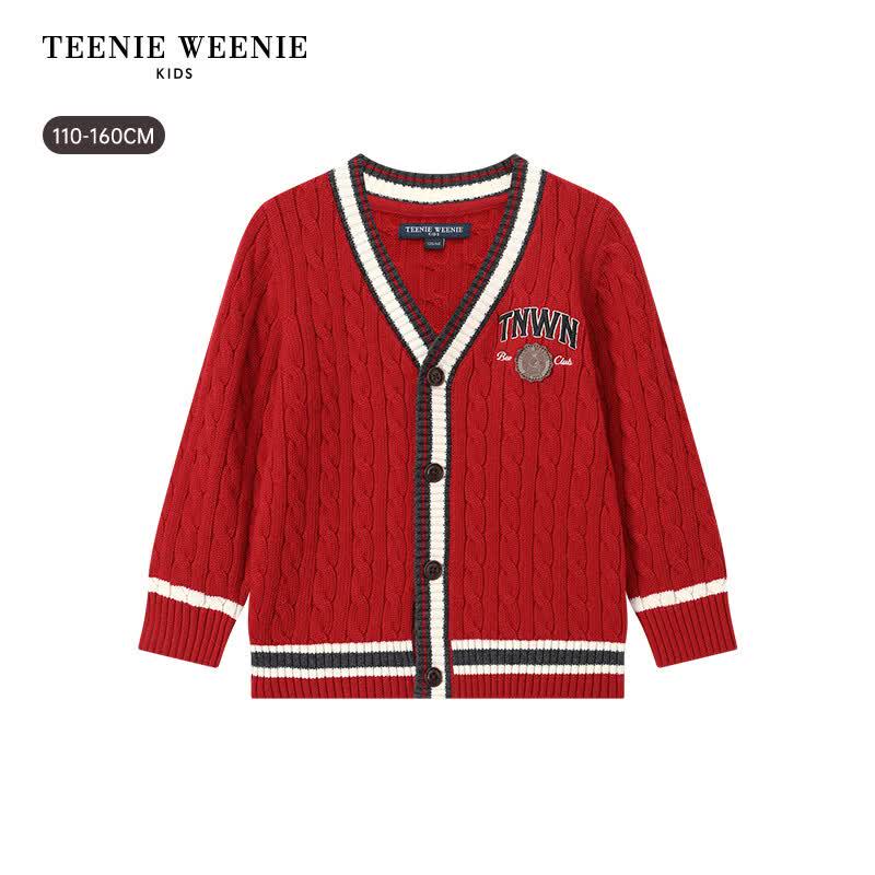 Teenie Weenie Kids Boys' Cable Knit V-Neck Cardigan