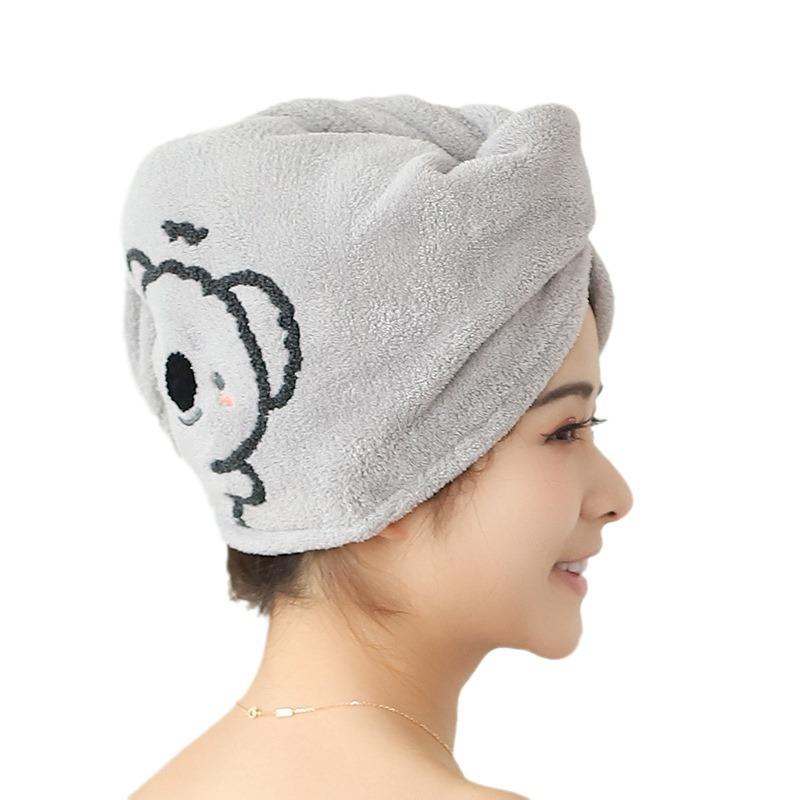 Soft Quick-Dry Coral Fleece Hair Drying Hat for Women and Kids