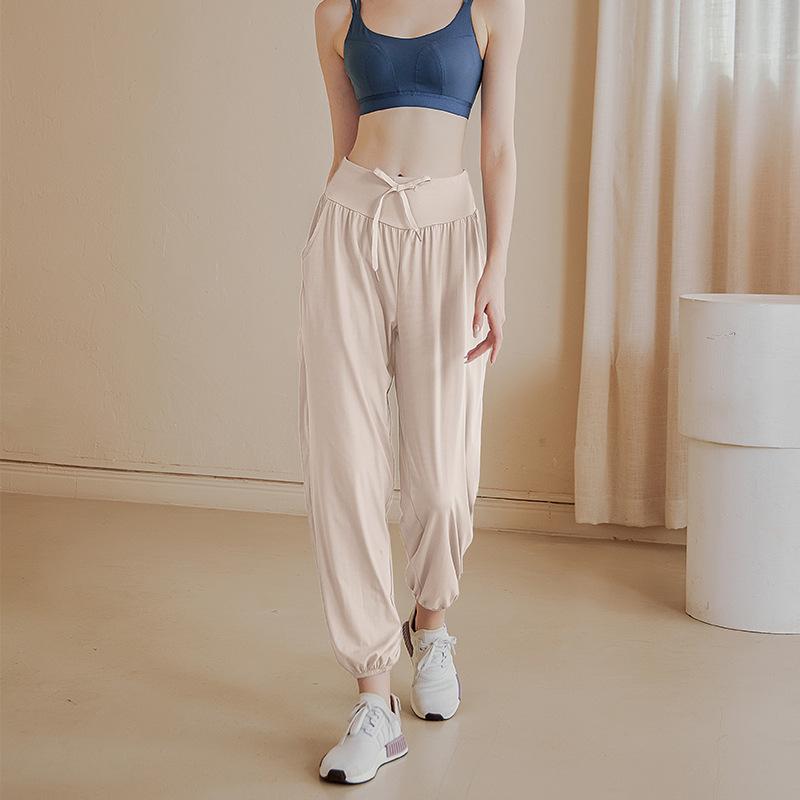 

Женские свободные брюки для фитнеса и йоги с высокой талией, быстросохнущие дышащие спортивные брюки для отдыха, тонкие эластичные однотонные спортивные штаны для бега XL