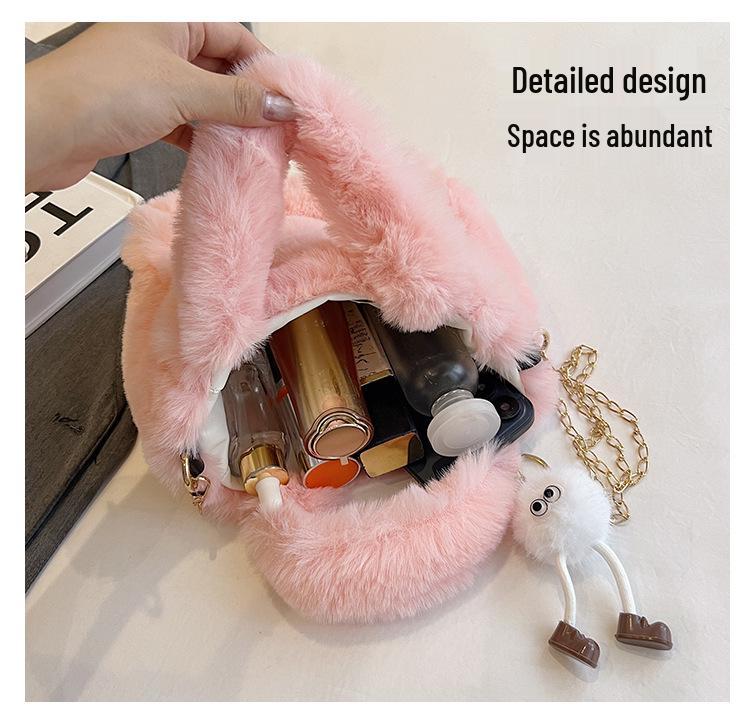 2025 Versatile Plush Single Shoulder Tote: Cute, Soft, Adorable Autumn/Winter Women's Crossbody Handbag.