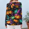 Dames casual top met lange mouwen en Halloweenprint, ronde hals