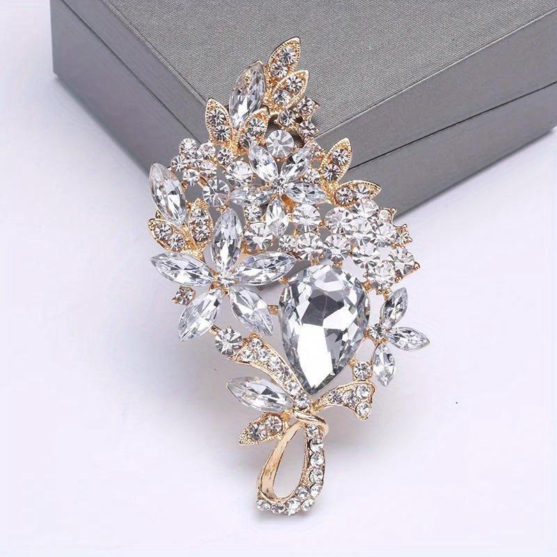 SKEDS Women Girls Luxury Rhinestone Large Size Pin Exquisite Fully Crystals Creative Women's Badges Banquet Brooch Jewelry